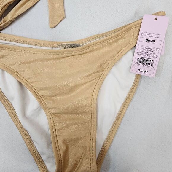 Wild Fable two-piece Bikini Gold Top XS Bottom S Swimsuit - Picture 7 of 9